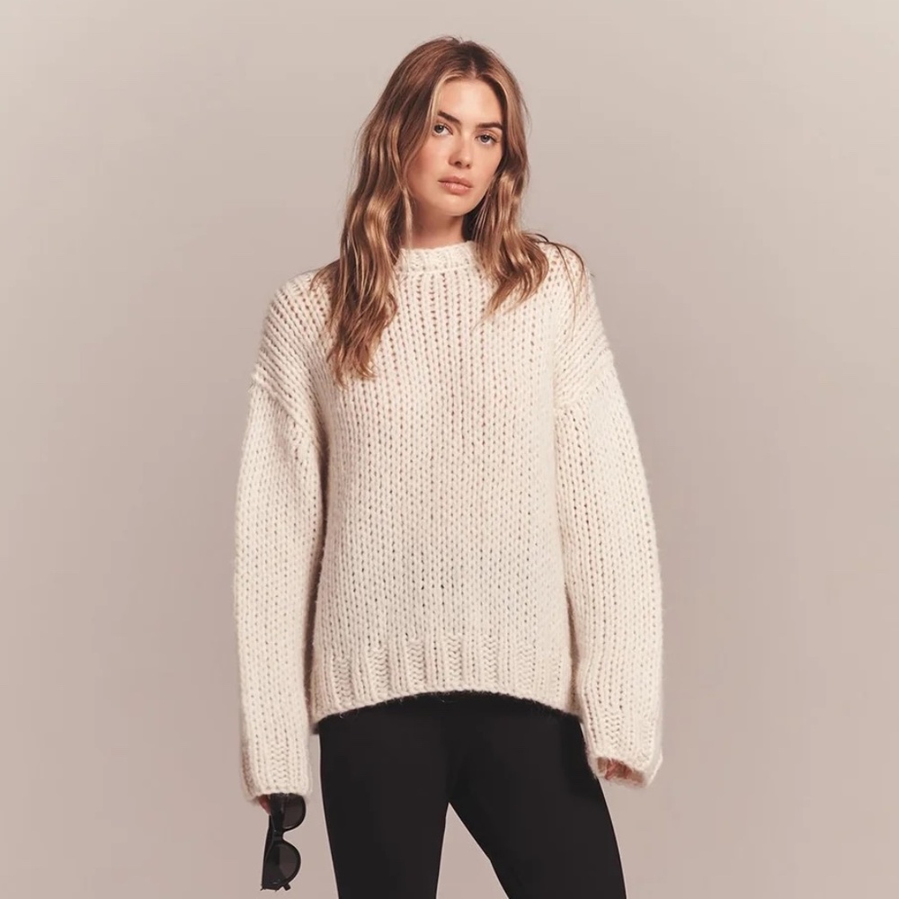 NWT Naadam White Chunky Knit Sweater – Size Small